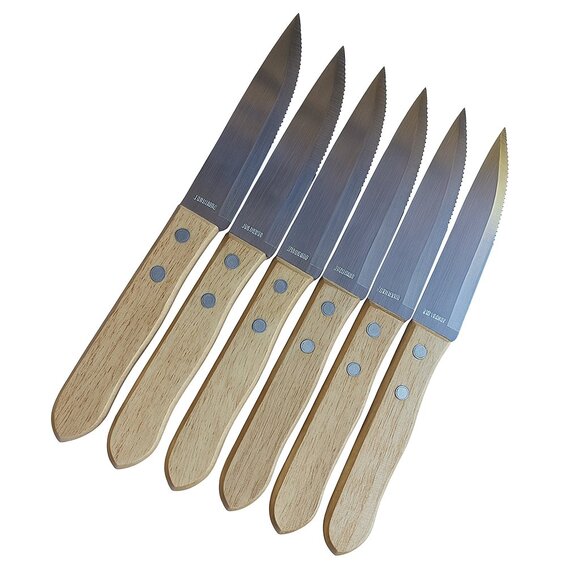 Wooden Handle Steak Knife Set - Picture 1 of 5